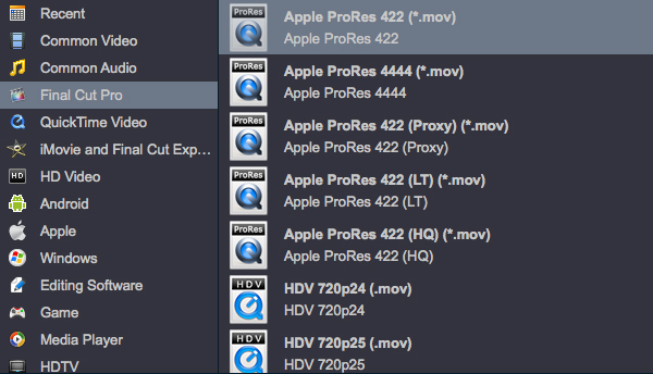 Convert MXF to ProRes MOV for FCP X and FCP 7